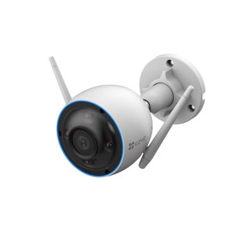 EZVIZ Caméra d'extérieur fixe connectée wi-fi H3 2K -Vision nocturne couleur - Détection des formes humaines par IA -Sirène et lampe fash -  IP 67