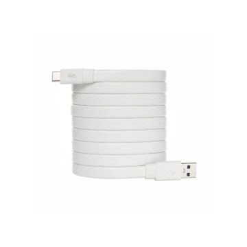 Câble USB-C mâle/USB A mâle plat 2 m - USB 3.1 gen 1 - blanc ne s'emmêle pas