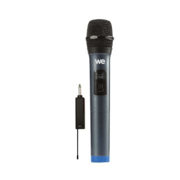Microphone dynamique WE omnidirectionel sans-fil, avec écran, récepteur rechargeable jack 6.35mm BLEU