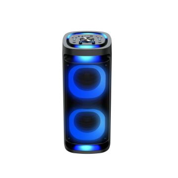 Enceinte High Power WE AUROR avec jeux de lumières, bluetooth, FM, télécommande, 4 haut-parleurs pour un son à 360 degrés, 600W