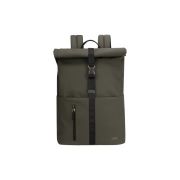 Sac &agrave; dos WE FLEXI 16'' hydrofuge, ouverture large et enroulable, avec compartiment PC rembour&eacute;, vert