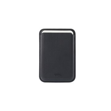 WE Porte cartes magnétique compatible magsafe Noir - Rangement jusqu'à 2 cartes - aimanté au dos de son iPhone (modèles compatibles ou sur une coque magsafe)