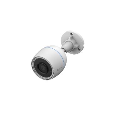 EZVIZ Caméra d'exterieur fixe Wi-Fi pour maison connectée H3C 2K - Vision nocturne couleur - Détection des formes humaines par IA -Sirène et lampe fash - IP 67