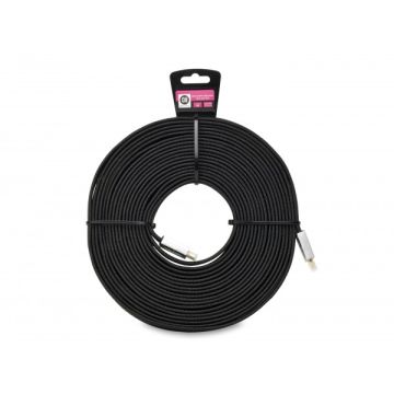 Câble HDMI noir ultra plat 10m Accroche cavalier