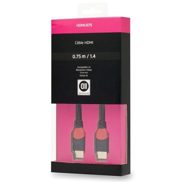 Câble HDMI mâle/mâle 75cm noir