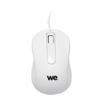 Souris filaire WE 1200DPI , USB, longeur câble 1.5m finition métallique blanche