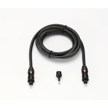 Câble Optique Mâle/Mâle 1.50m HG Connecteurs plaqués or Câble tressé - avec adaptateur