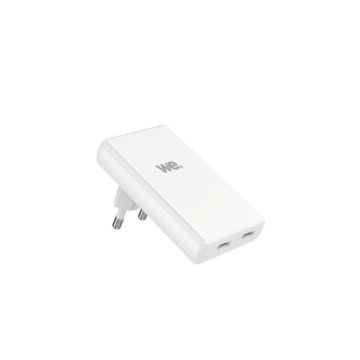 Chargeur secteur WE GaN 2 ports USB-C - 65W max - format L slim - Blanc