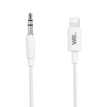 WE Câble auxiliaire 1m pour iPhone/ iPad vers Jack mâle 3,5 mm / aux pour relier à une autoradio, un casque, des enceintes