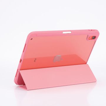 Etui folio WE pour tablette iPad 10.9 (iPad 10 2022 / iPad 11 2025) - Coloris Rose - Fonction support - Dos transparent - Support stylet