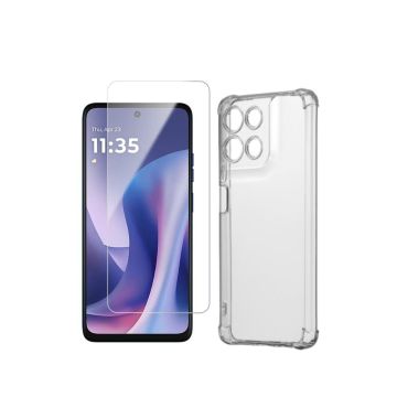 WE PACK verre trempé et coque de protection transparente MOTOROLA MOTO G57 POWER