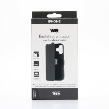 WE Etui folio FERMETURE AIMANTEE IPHONE 16E/17E noir