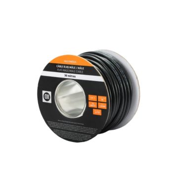 Câble RJ45 droit couleur noir - 30m S/FTP Cat 7 avec snagless et connecteurs en or