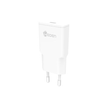 Chargeur GaN 1 port USB-C 30W - format slim - coloris blanc - en sachet