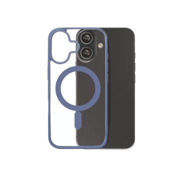 We Coque de protection RUBBER APPLE IPHONE 17 - Dos transparent–contour mat bleu - Compatible MAGSAFE