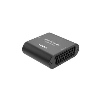 Convertisseur HDMI vers Péritel Plug & Play - Boîtier en aluminium - 1080P@60Hz max - Sortie jack additionnelle