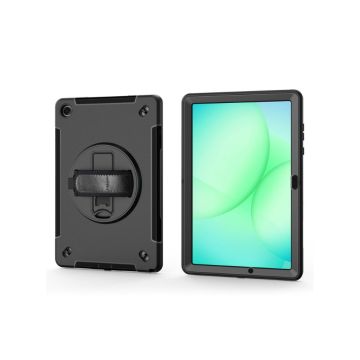 WE Etui antichocs pour Samsung Galaxy Tab A11+ 11" 2025 avec poignée rotative, porte-stylet, protection écran, fonction support - Noir