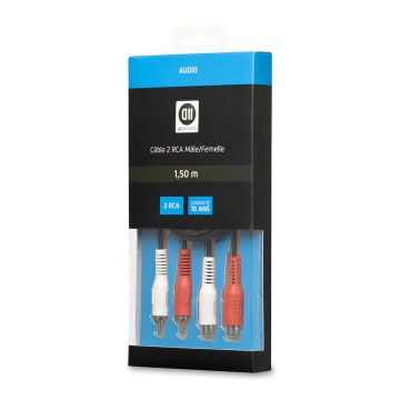 Câble 2RCA Mâle/Femelle 1m50