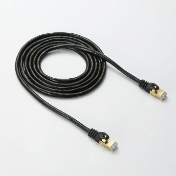 Câble RJ45 droit couleur noir - 2m S/STP Cat 8 avec snagless et connecteurs en or