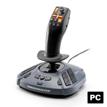 THRUSMASTER Joystick SimTask FarmStick pour simulation Farming et équipements lourds - 6 boutons, 1 molette, 1 mini-stick, 2 boutons à bascule, 1 gâchette - PC