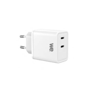 Chargeur secteur WE GaN 2 Ports USB-C - 45W - coloris blanc