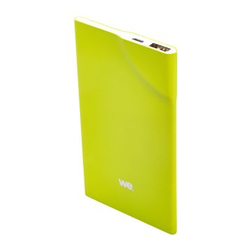 Batterie de secours 3200mAh vert 1 port USB 1A - bouton tactile Toucher peau de pêche ULTRA FIN 5mm d'épaisseur