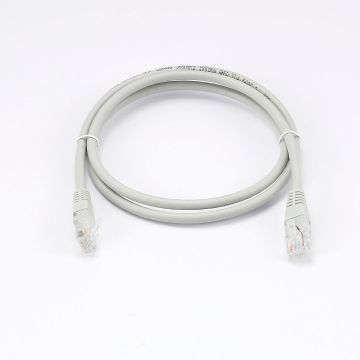 Câble RJ45 Male/Male droit CAT6A U/UTP - Longueur 1M - Gris - en sachet