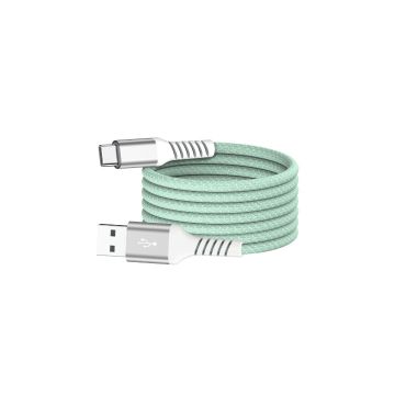 Câble USB/USB-C magnétique, USB2,0 - 20V/3A 60W, 1mètre Vert