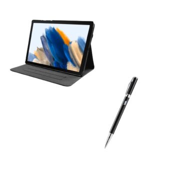 WE Bundle avec étui protection tab/film protection écran/stylet - Compatible Samsung Galaxy Tab A8 10.5 pouces - Etui en matériaux recyclés - Gris