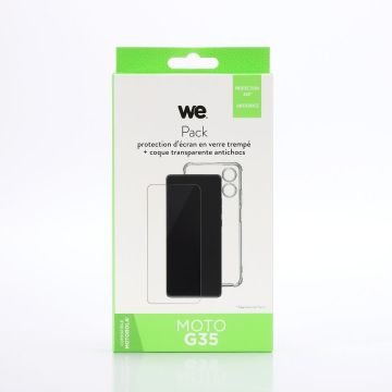 WE PACK verre trempé et coque de protection transparente MOTOROLA MOTO G35 5G
