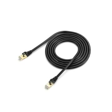 Câble RJ45 droit couleur noir - 30m S/FTP Cat 7 avec snagless et connecteurs en or