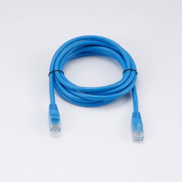 Câble RJ45 Male/Male droit CAT6 U/UTP - Longueur 2M - Bleu - en sachet