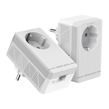 Kit CPL Gigabit AV600 avec prise intégrée type F (lot de 2) Vitesse 600Mbps |MSE1060 couleur Blanc
