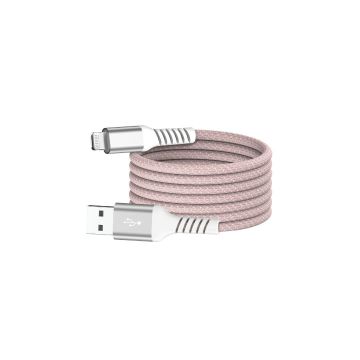 Câble USB /Lightning magnétique, USB 2,0 - 5V/2,4A / 12W, 1mètre Rose