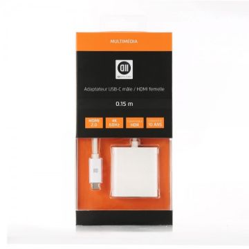 Adaptateur USB-C male/HDMI femelle HDMI 2.0 4K/60Hz 18Gbit/s 0.15m - compatible HDR
