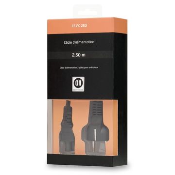 Câble alimentation secteur 3 pôles IEC C5 - trèfle - pour PC portables Coloris noir - 2,50¨m