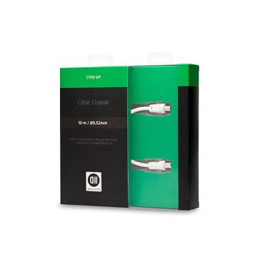 Câble Coaxial mâle /femelle 9,52mm + 1 adaptateur mâle/mâle 10 m Blanc
