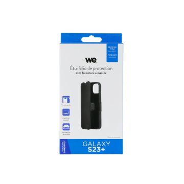 WE Etui folio FERMETURE AIMANTEE SAMSUNG GALAXY S23+ Noir