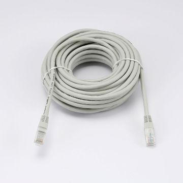 Câble RJ45 Male/Male droit CAT6 U/UTP - Longueur 10M - Gris - en sachet