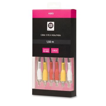 Câble 3RCA mâle/3RCA mâle 1m50