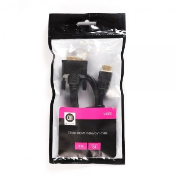 Câble HDMI mâle/ DVI mâle 2 m DVI-D 24+1