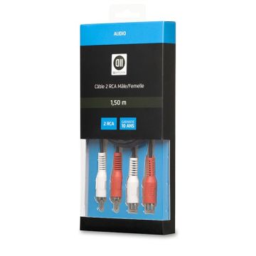 Câble 2RCA Mâle/Femelle 1m50