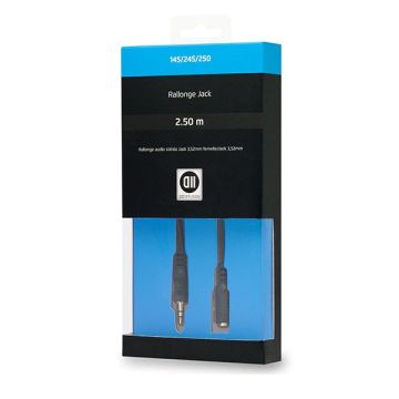 Câble Jack 3,5 mm mâle/femelle 2.50 Fiches Or