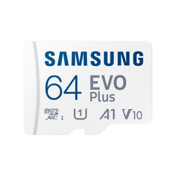 CARTE MEMOIRE SAMSUNG 64G MICRO SD EVO PLUS 2024 avec adaptateur SD classe 10 Lecture 160 Mo/s Ecriture 160 Mo/s MB-MC64SA/EU