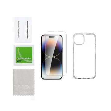 WE PACK verre trempé et coque de protection transparente APPLE IPHONE 15