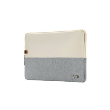 HOUSSE sleeve PC 17.3'' bicolore Beige/Gris, protection antchoc, attache antivol 44*30.5*2cm