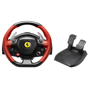 THRUSTMASTER Ferrari 458 Spider Volant 28cm texture gomme Boite se- quentielle 9boutons d'action 1D-pad 8 directions + pédalier Xbox One