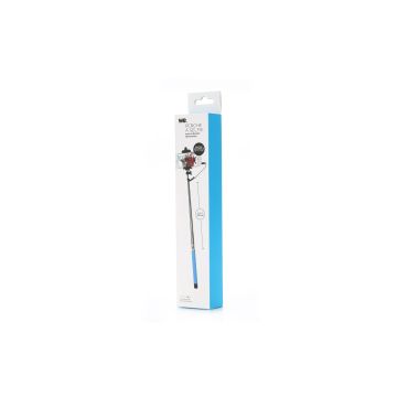 Bras Selfie bleu longueur: 22.5 à 100.5cm compatible IOS 4.0 / Android 3.0 Connexion port Jack / bouton phot