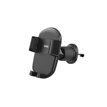 WE Support voiture universel pour smartphones : Fixation grille d'aération - Système pince avec 3 points de maintiens - Rotatif 360° - coloris noir - MAX 8,9CM