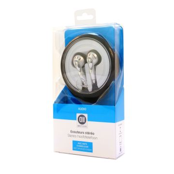 Ecouteurs Jack 3.5mm Boîte à enrouleur - 1.10 m Fiches Or D2 Diffusion